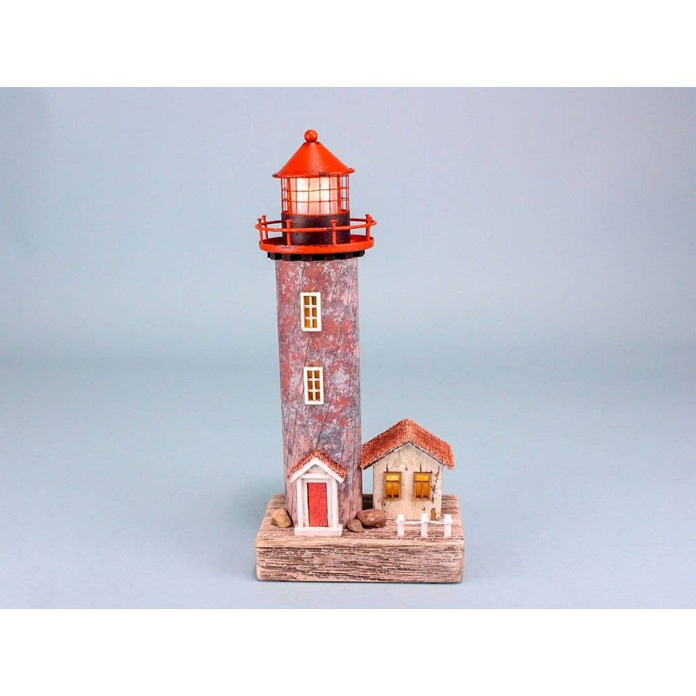 Lighthouse With Led Light, 27x12cm