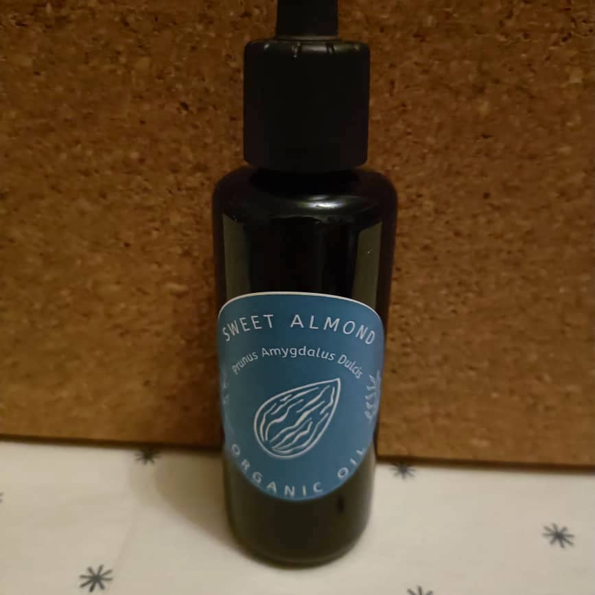 Organic Sweet Almond Oil (Prunus Amygdalus Dulcis) in Miron Glass with Dropper Bottled by Hand Food Grade Cold Pressed Almond Nut Oil