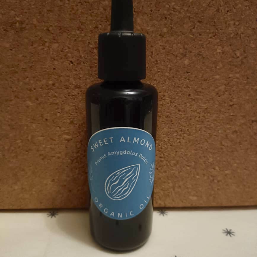 Organic Sweet Almond Oil (Prunus Amygdalus Dulcis) in Miron Glass with Dropper Bottled by Hand Food Grade Cold Pressed Almond Nut Oil