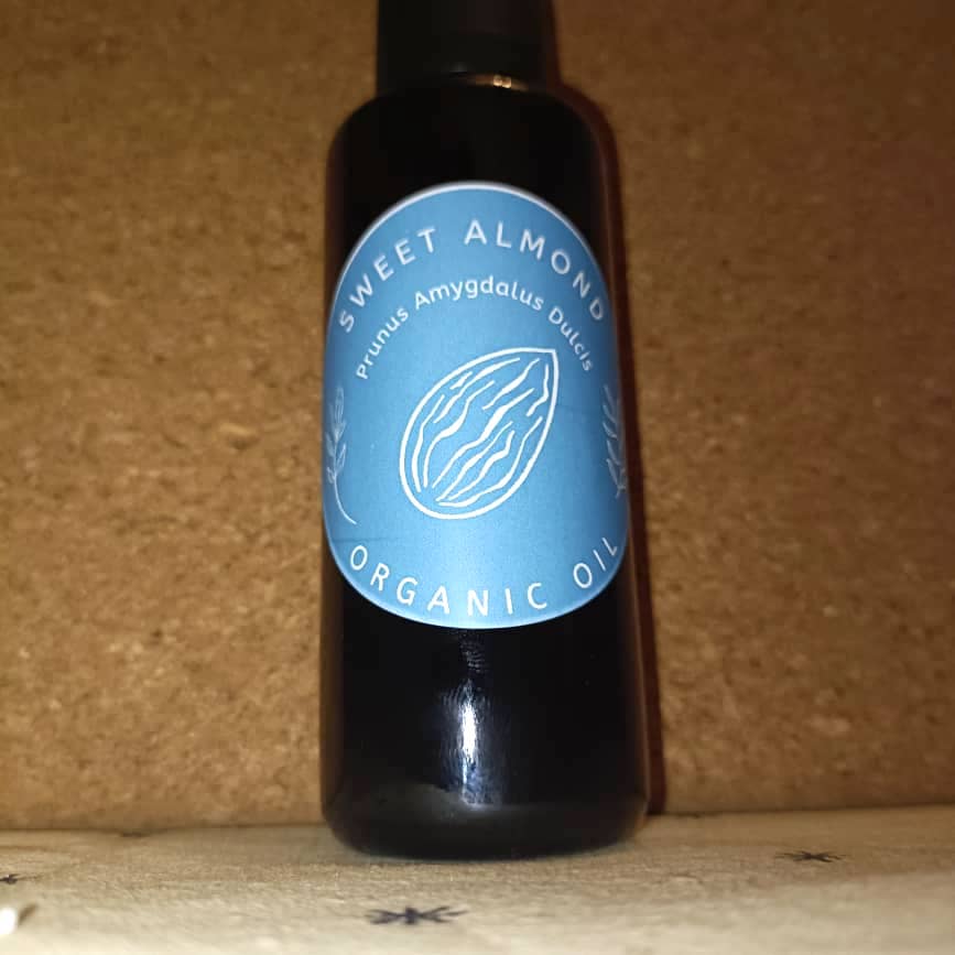 Organic Sweet Almond Oil (Prunus Amygdalus Dulcis) in Miron Glass with Dropper Bottled by Hand Food Grade Cold Pressed Almond Nut Oil
