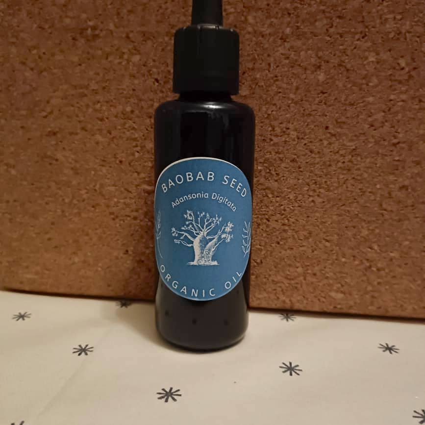 Organic Baobab Seed Oil (Adansonia Digitata) in Miron Violet Glass with Dropper Bottled by Hand Food Grade Cold Pressed Baobab Seed Oil