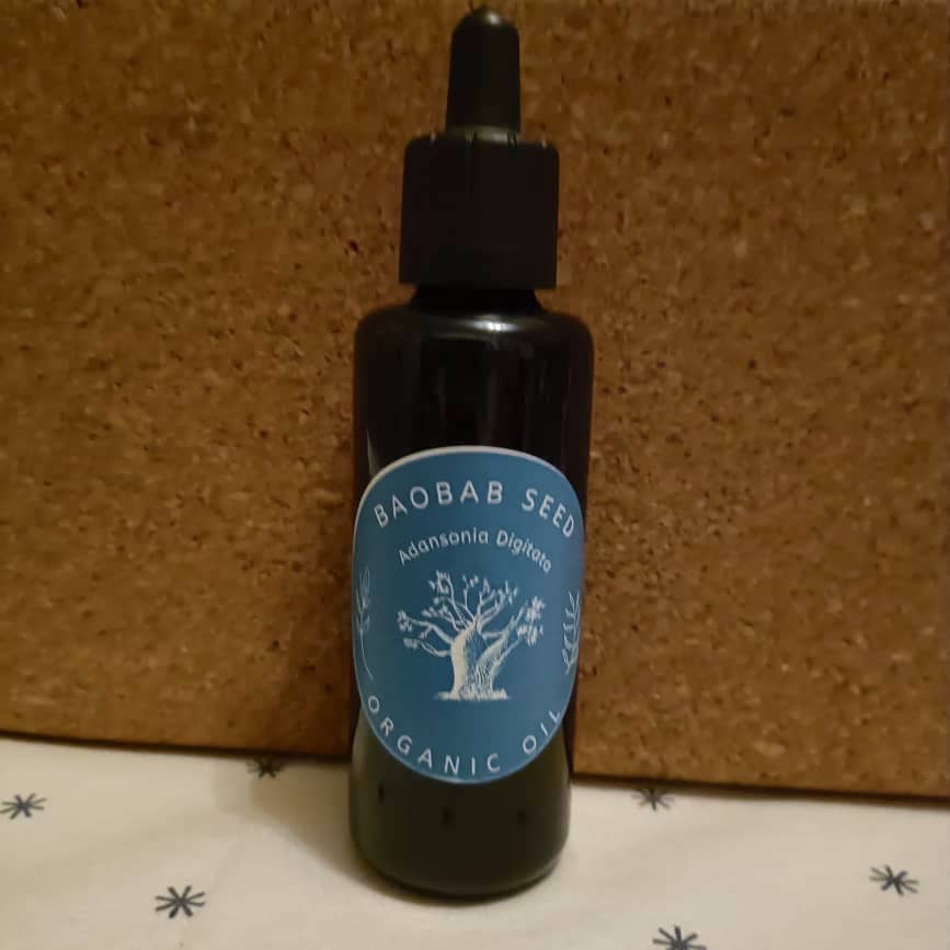 Organic Baobab Seed Oil (Adansonia Digitata) in Miron Violet Glass with Dropper Bottled by Hand Food Grade Cold Pressed Baobab Seed Oil