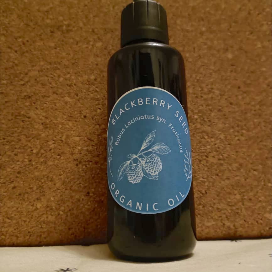 Organic Blackberry Seed Oil Rubus Laciniatus Fruticosus Miron Glass with Dropper Bottled by Hand Food Grade Cold Press Blackberry Seed