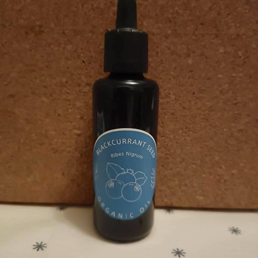 Organic Blackcurrant Seed Oil (Ribes Nigrum) in Miron Glass with Dropper Bottled by Hand Food Grade Cold Pressed Blackcurrant Oil