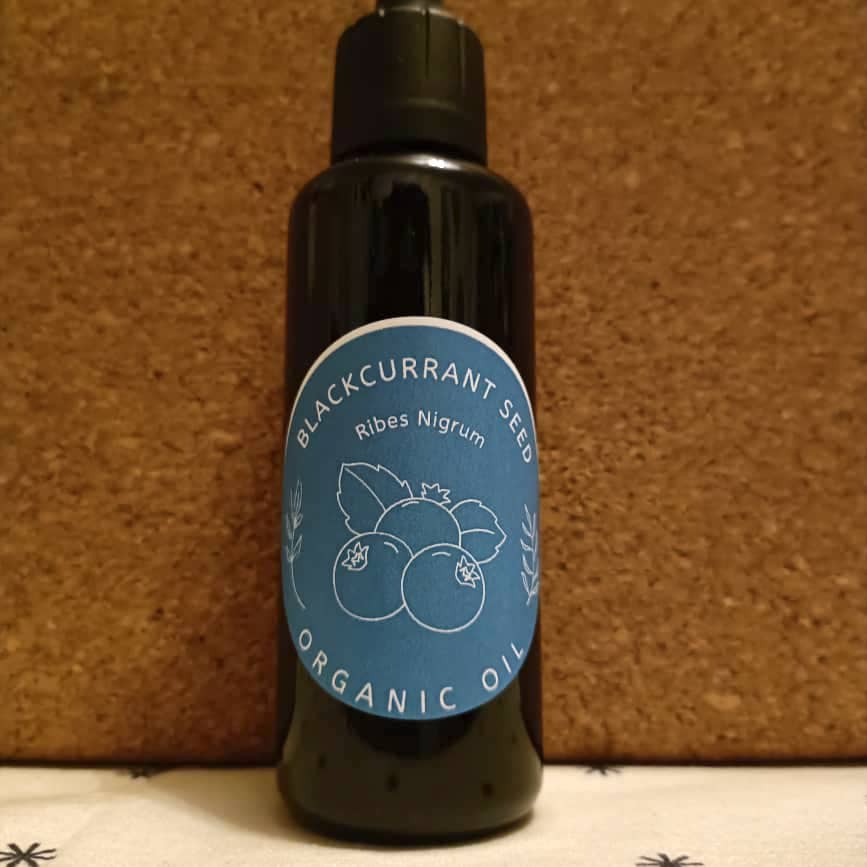 Organic Blackcurrant Seed Oil (Ribes Nigrum) in Miron Glass with Dropper Bottled by Hand Food Grade Cold Pressed Blackcurrant Oil