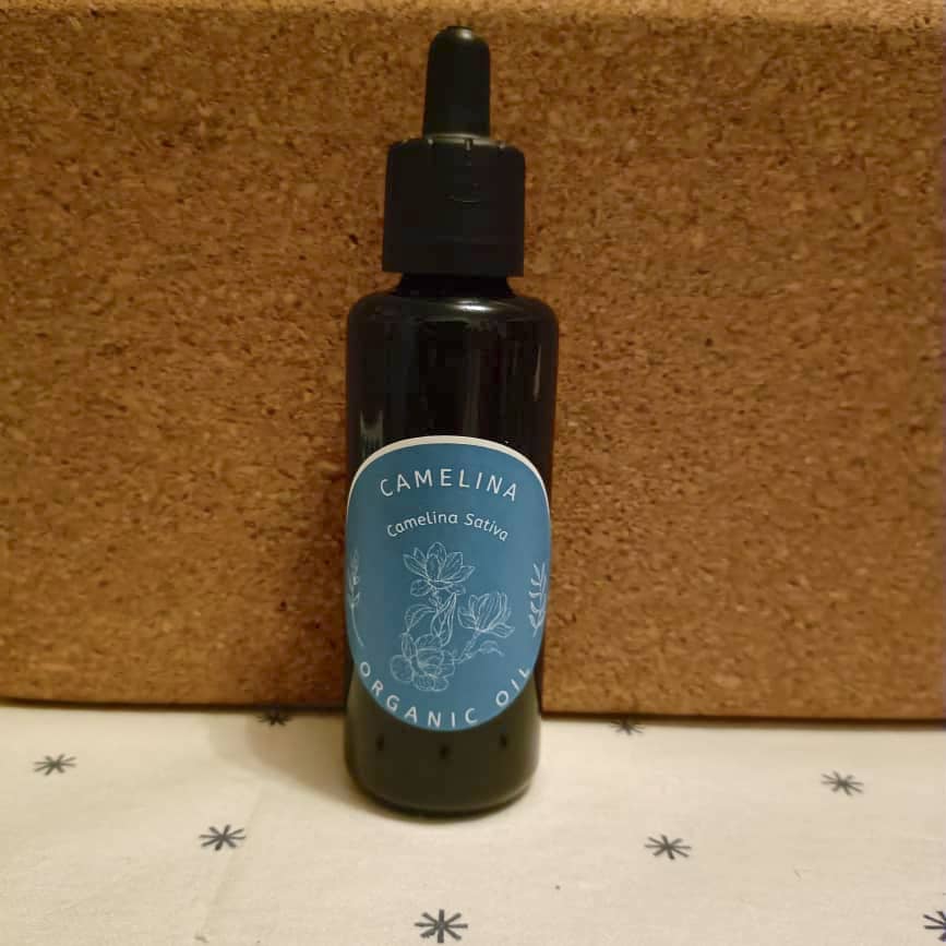 Organic Camelina Oil (Camelina Sativa) in Miron Violet Glass with Dropper Bottled by Hand Food Grade Cold Pressed Camelina Oil