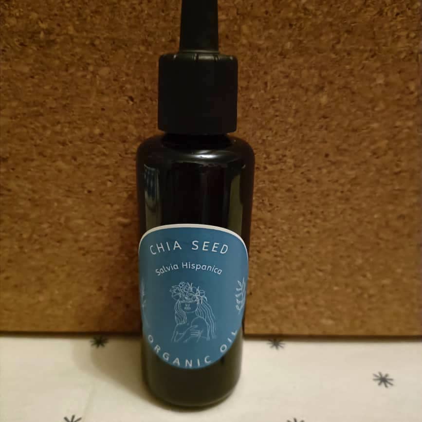 Organic Chia Seed Oil (Salvia Hispanica) in Miron Violet Glass with Dropper Food Grade Cold Pressed Chia Oil