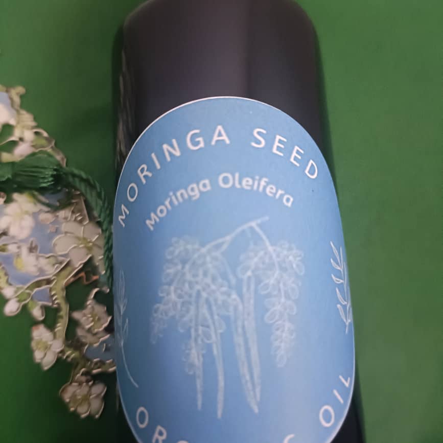 Organic Moringa Seed Oil (Moringa Oleifera) in Miron Violet Glass with Dropper Bottled by Hand Food Grade Cold Pressed Moringa Seed Oil