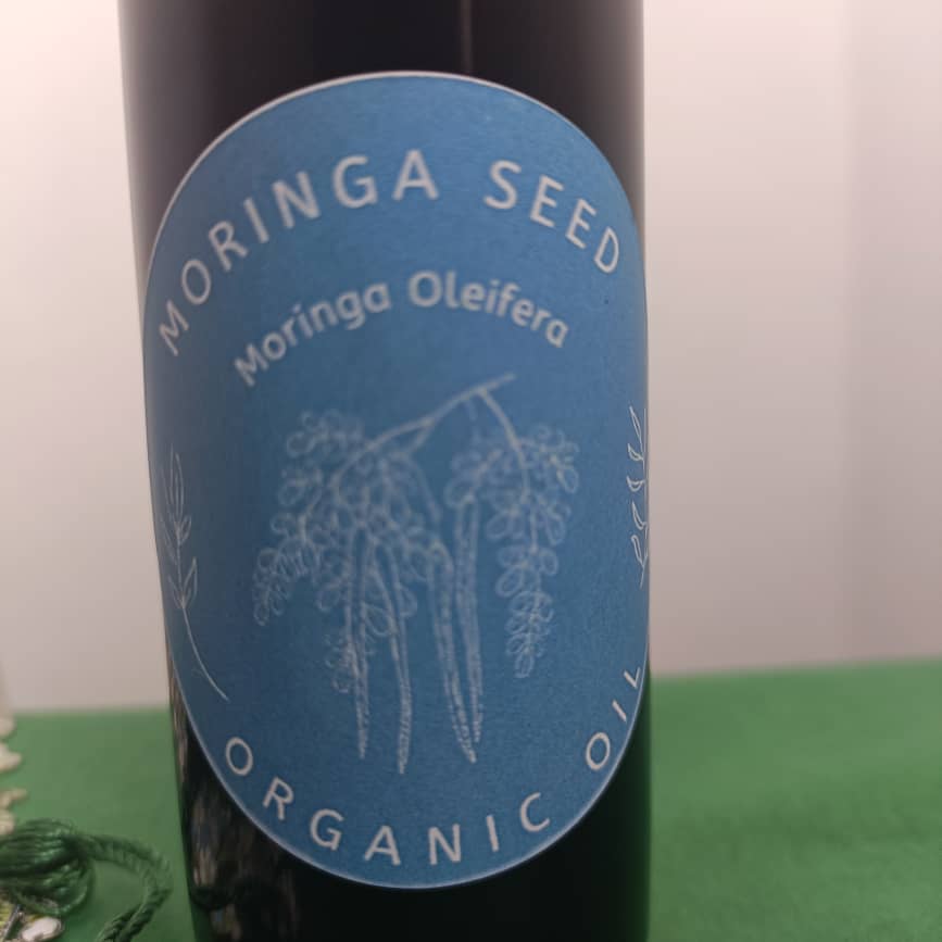 Organic Moringa Seed Oil (Moringa Oleifera) in Miron Violet Glass with Dropper Bottled by Hand Food Grade Cold Pressed Moringa Seed Oil
