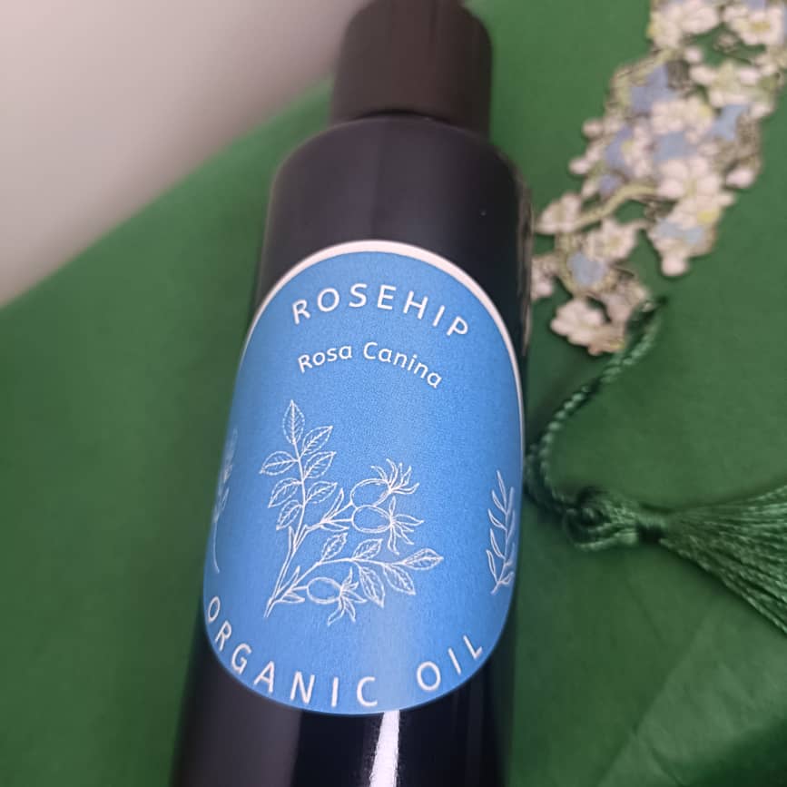 Organic Rosehip Oil (Rosa Canina) in Miron Glass with Dropper Bottled by Hand Food Grade Cold Pressed Rosehip Seed Oil