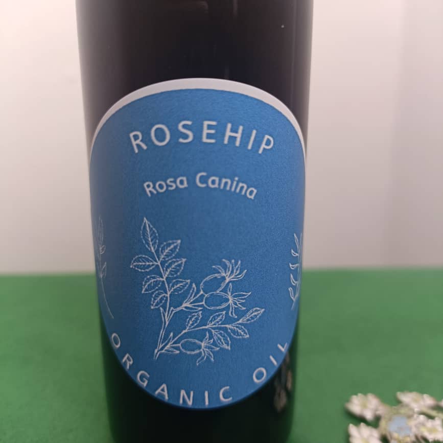 Organic Rosehip Oil (Rosa Canina) in Miron Glass with Dropper Bottled by Hand Food Grade Cold Pressed Rosehip Seed Oil