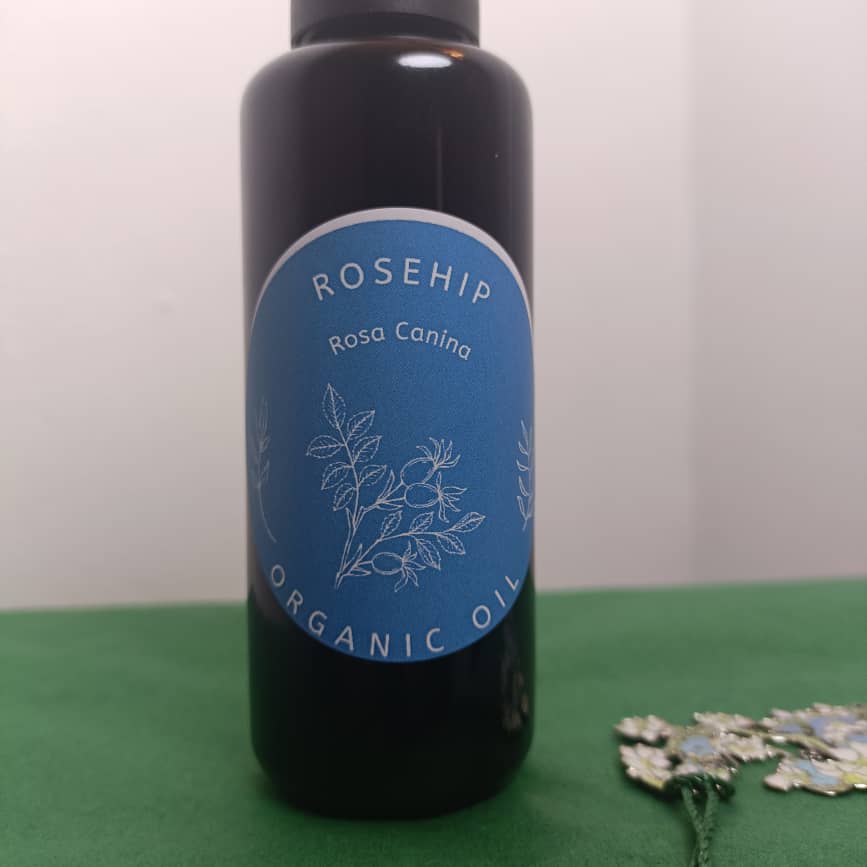 Organic Rosehip Oil (Rosa Canina) in Miron Glass with Dropper Bottled by Hand Food Grade Cold Pressed Rosehip Seed Oil