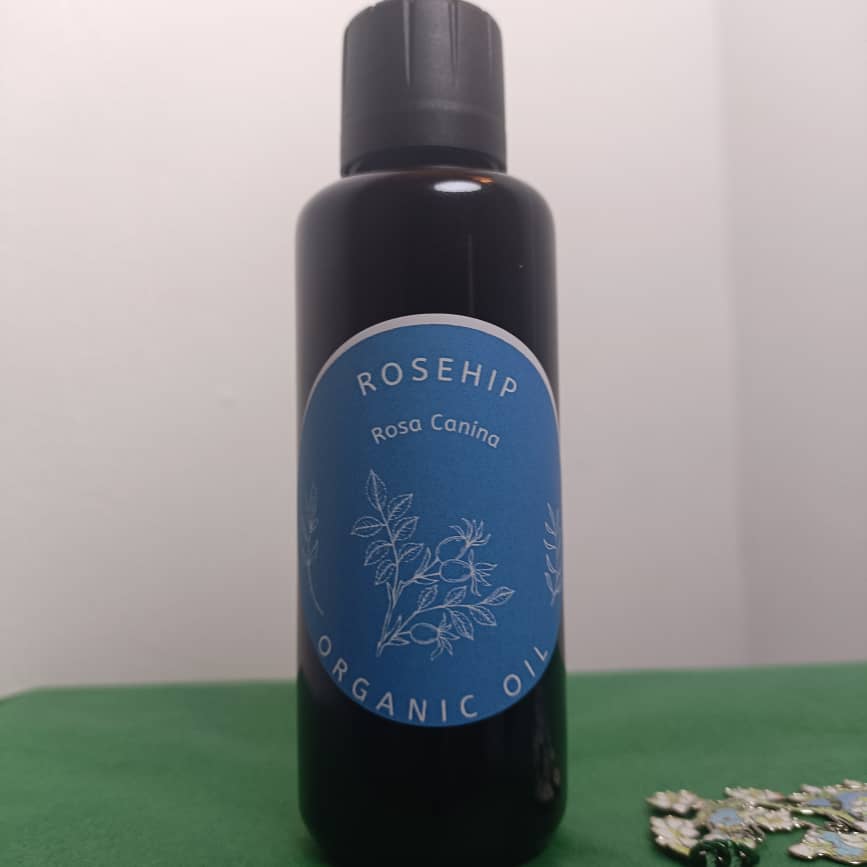 Organic Rosehip Oil (Rosa Canina) in Miron Glass with Dropper Bottled by Hand Food Grade Cold Pressed Rosehip Seed Oil