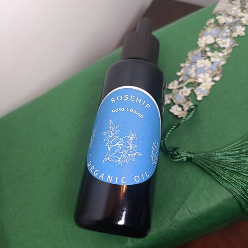 Organic Rosehip Oil (Rosa Canina) in Miron Glass with Dropper Bottled by Hand Food Grade Cold Pressed Rosehip Seed Oil