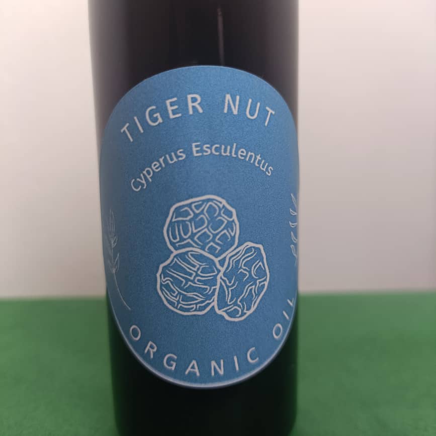 Organic Tiger Nut Oil (Cyperus Esculentus) in Miron Glass with Dropper Bottled by Hand Food Grade Cold Pressed Tigernut Oil