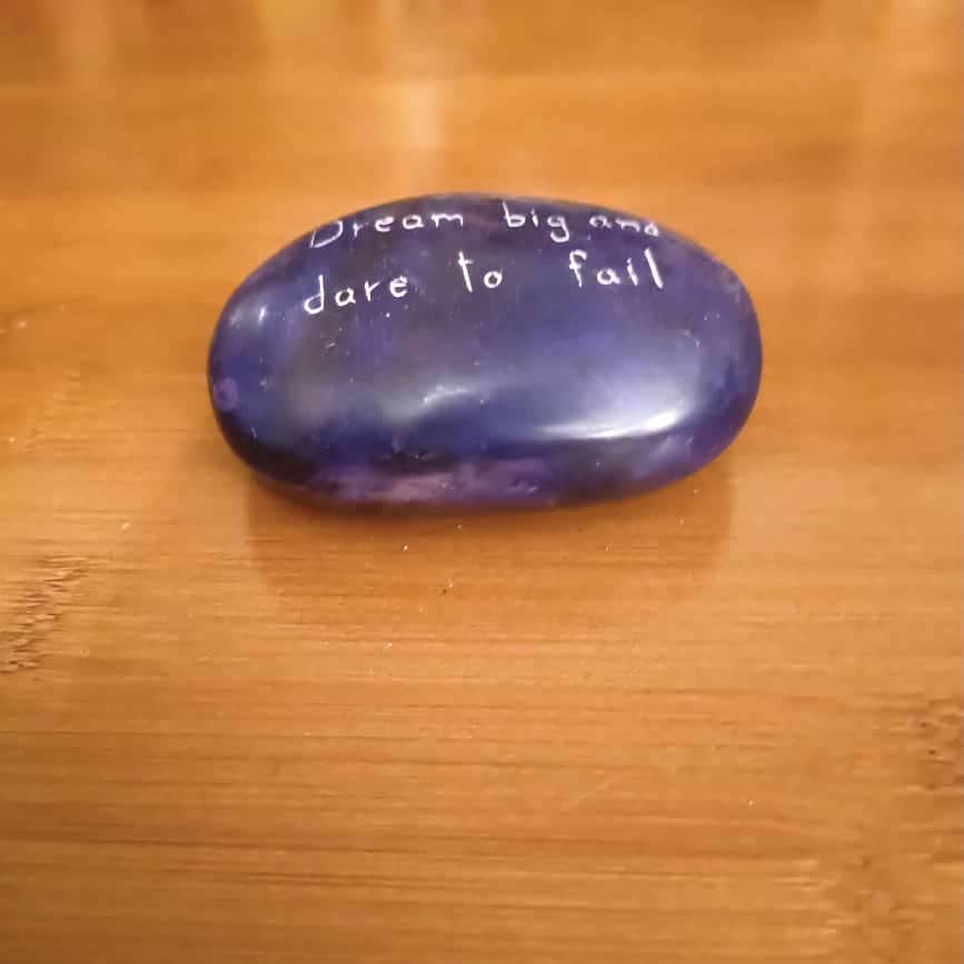 Dream Big Stone Sentiment Message Pebble Words Motivational Gift Inspirational Quote Paper Weight Encouragement Supportive Meaningful Gift