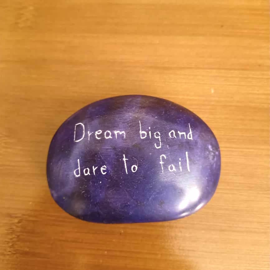 Dream Big Stone Sentiment Message Pebble Words Motivational Gift Inspirational Quote Paper Weight Encouragement Supportive Meaningful Gift
