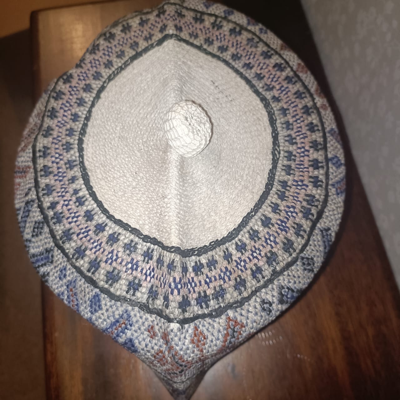 24.5 inch African Hausa Fulani Traditional Handmade Cap Nigerian Tangaran Size 24.5" Costume Headwear Headgear for Men Woven Hat West Africa