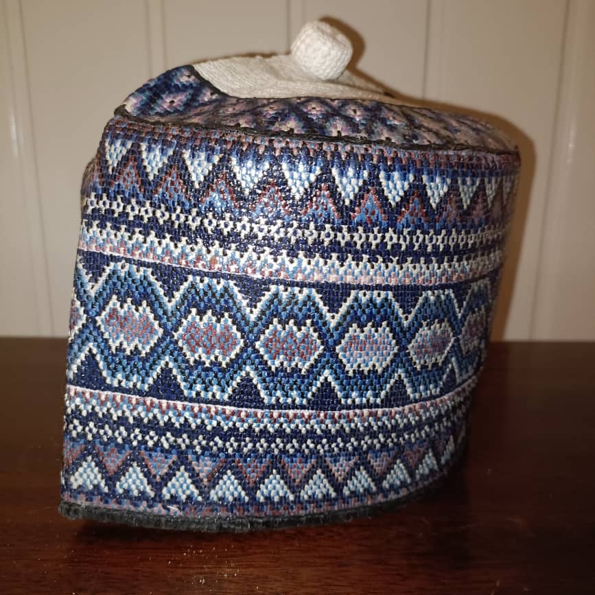 23 inch African Hausa Fulani Traditional Handmade Cap Nigerian Tangaran Size 23" Costume Headwear Headgear for Men Woven Hat West Africa