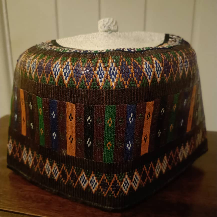 23 inch African Hausa Fulani Traditional Handmade Cap Nigerian Tangaran Size 23" Costume Headwear Headgear for Men Woven Hat West Africa
