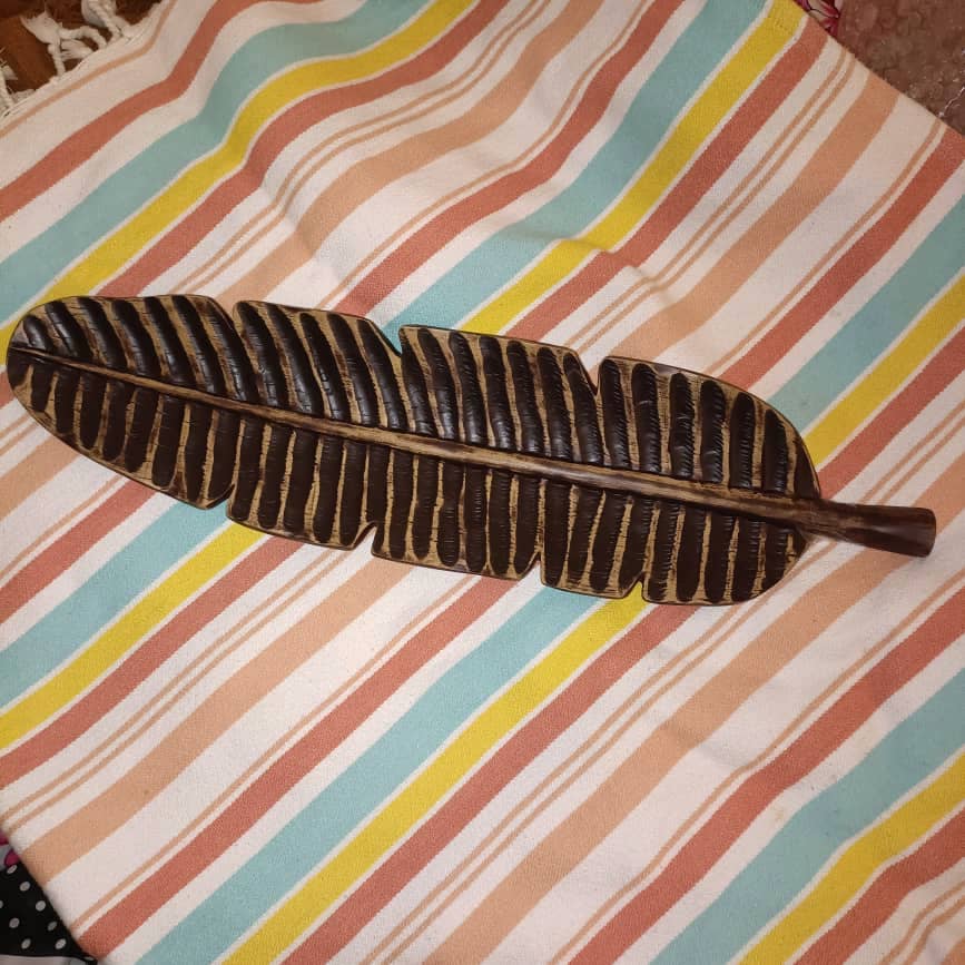60cm Large Coconut Leaf Decorative Bowl Shallow Table Dish