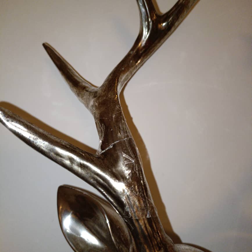 43cm Champagne Stag Head Wall Hanging Stag Bust Antlers Deer Head Wall Mounted