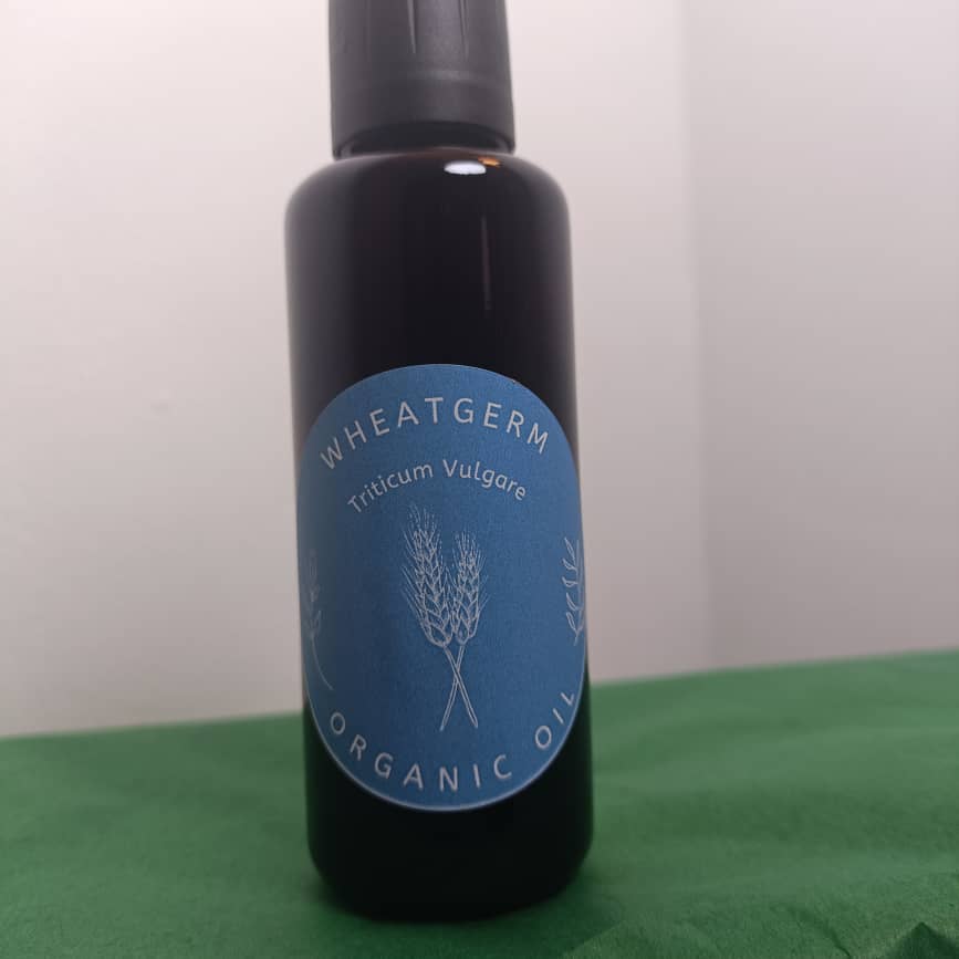 Organic Wheatgerm Oil (Triticum Vulgare) in Miron Glass with Dropper Bottled by Hand Food Grade Cold Pressed Wheatgerm Oil