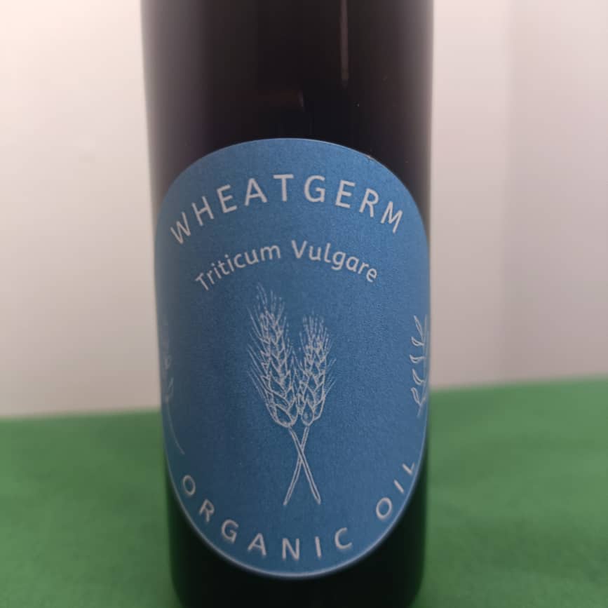 Organic Wheatgerm Oil (Triticum Vulgare) in Miron Glass with Dropper Bottled by Hand Food Grade Cold Pressed Wheatgerm Oil