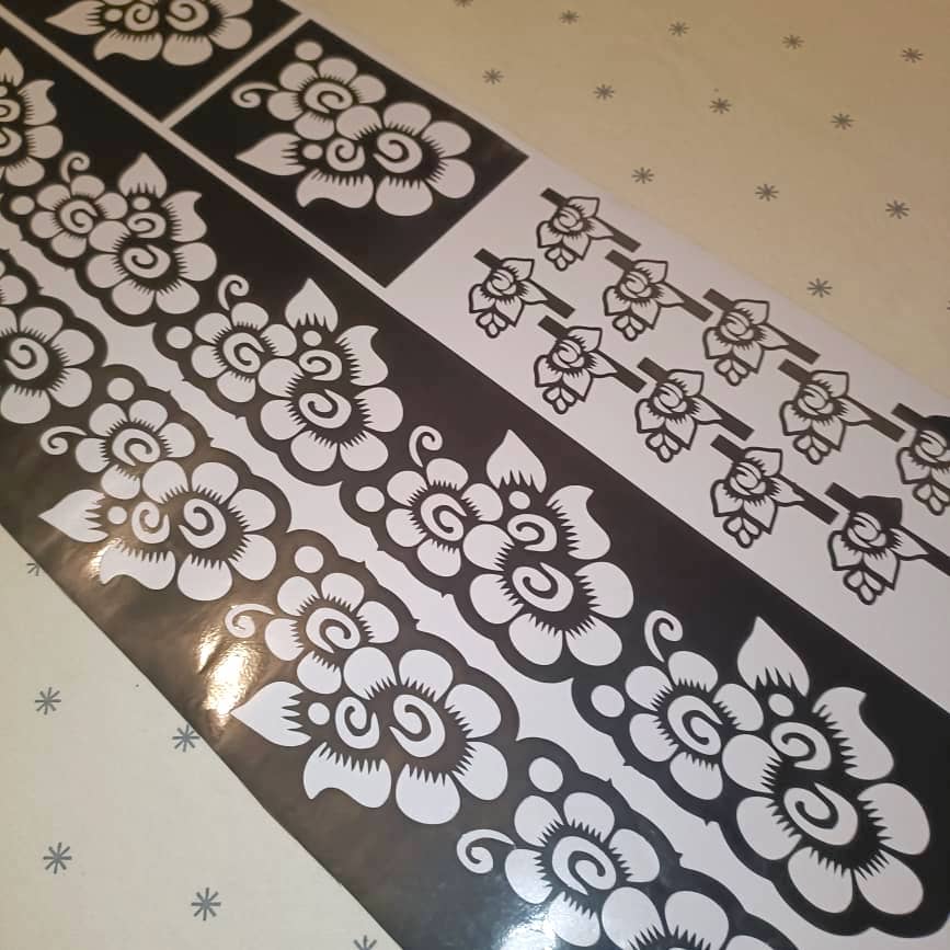 14-piece set Henna Stencils Template Hands and Feet Temporary Henna Tattoo Stencil Set Mehndi Body Art Bridal Henna Floral Designs