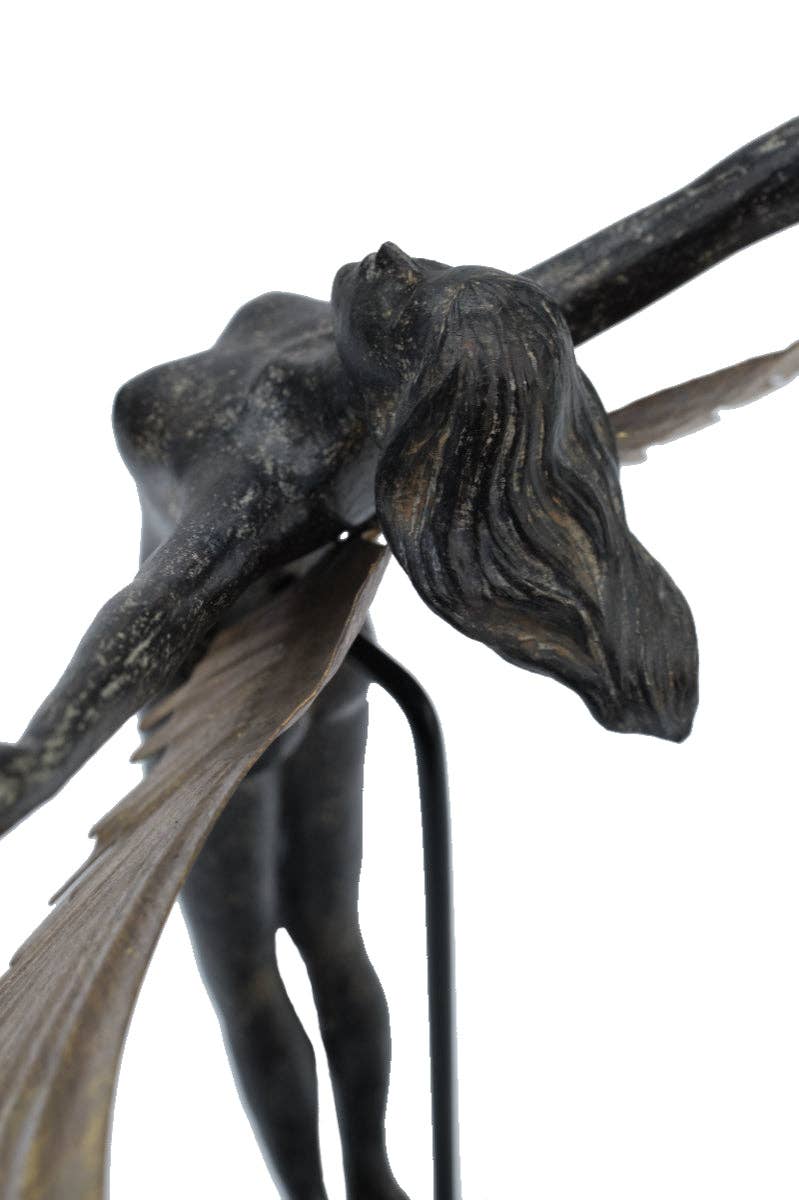 Barbelo - Bronze Effect Statue Art Decor Winged Female Sculpture Greek Mythology Figurine Lady Woman with Wings