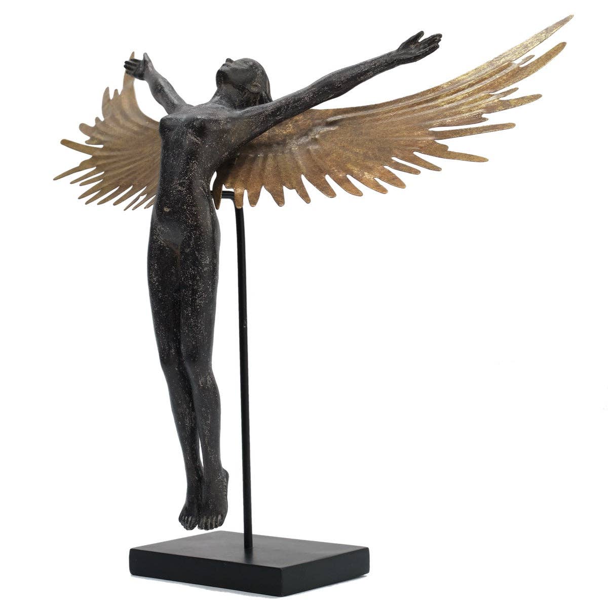 Barbelo - Bronze Effect Statue Art Decor Winged Female Sculpture Greek Mythology Figurine Lady Woman with Wings