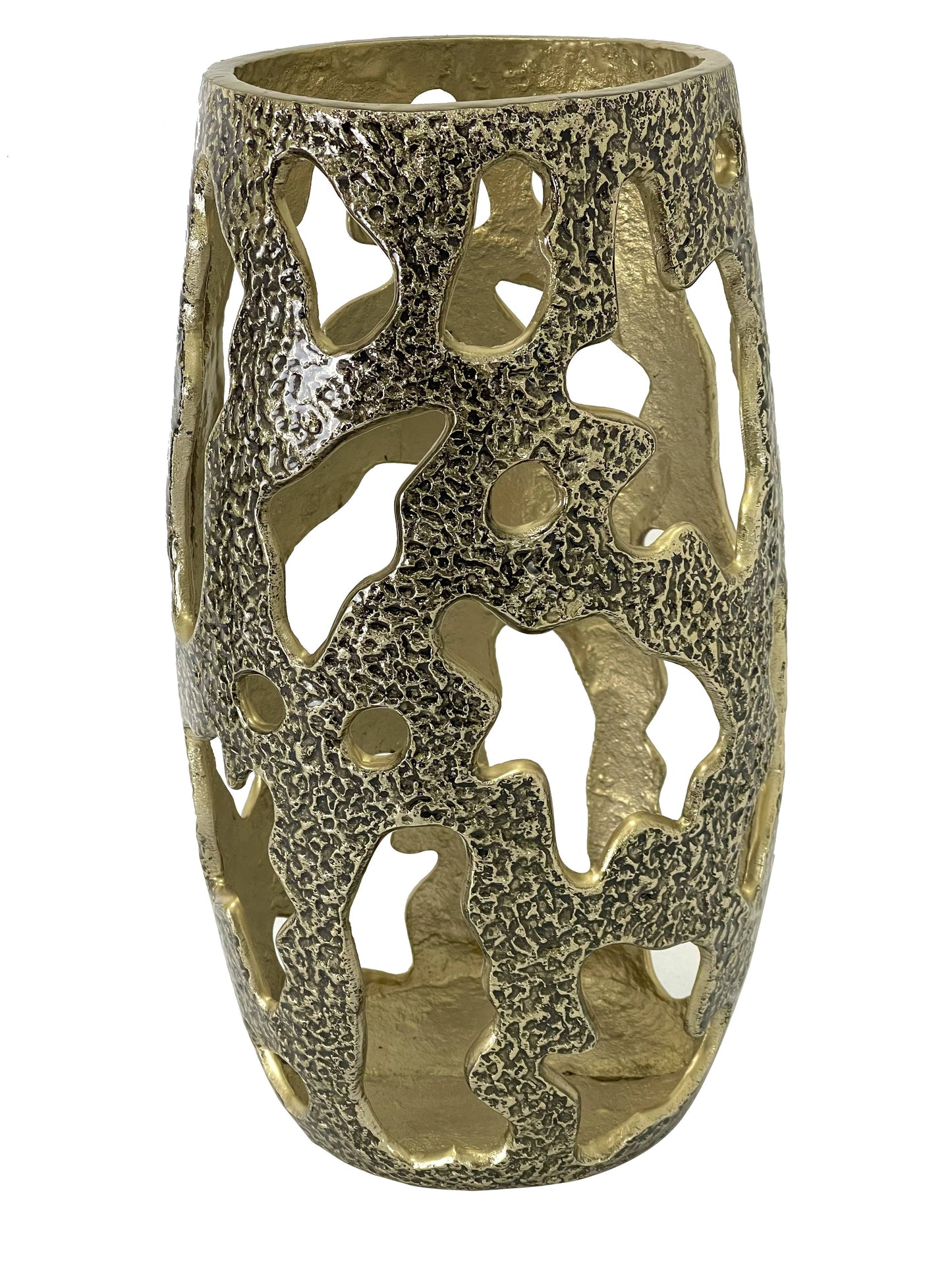 Elegant Black & Gold Vase Abstract Vase Metallic Finish Modern Textured Surface