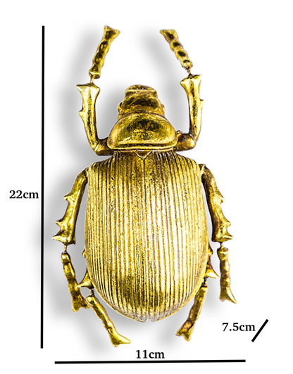 22cm Large Hand-painted Gold Beetle Wall Decoration Hanging Bug Wall Art Golden Insect Beetle