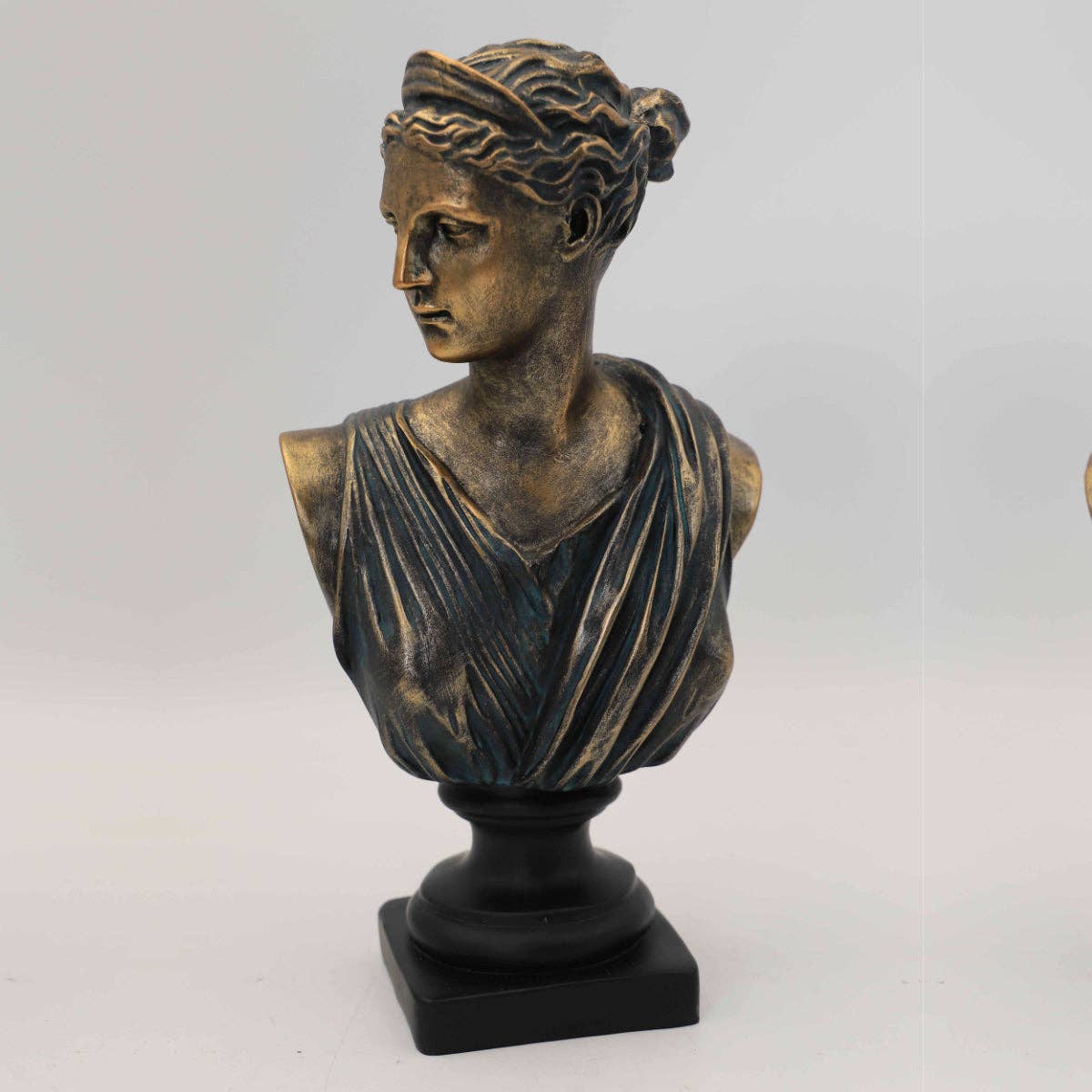 30cm Hand-painted Bronze Effect Greek Lady Statue Art Decor Female Sculpture Greek Figurine Lady Woman Bust