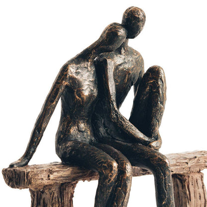 Romantic Couple Figurine Sitting on Bench Couple Sculpture Anniversary Wedding Valentine Romantic Gift Statue