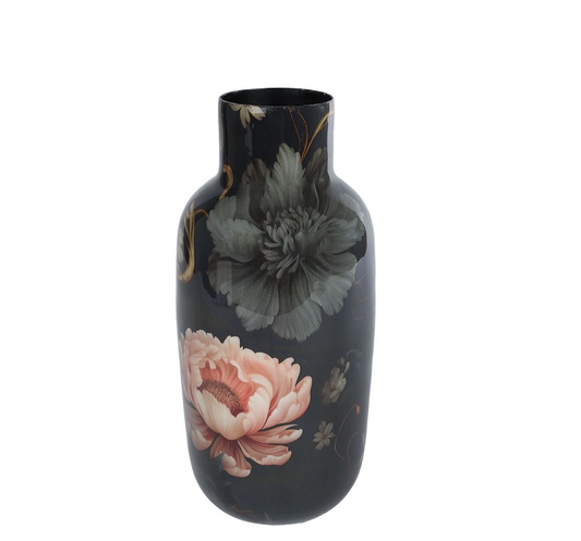 25cm High Black Floral Vase Elegant Metal Vase / Pigeon Vase Black