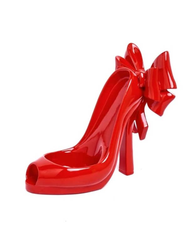 Red Ribbon Bow High Heels Bottle Holder
