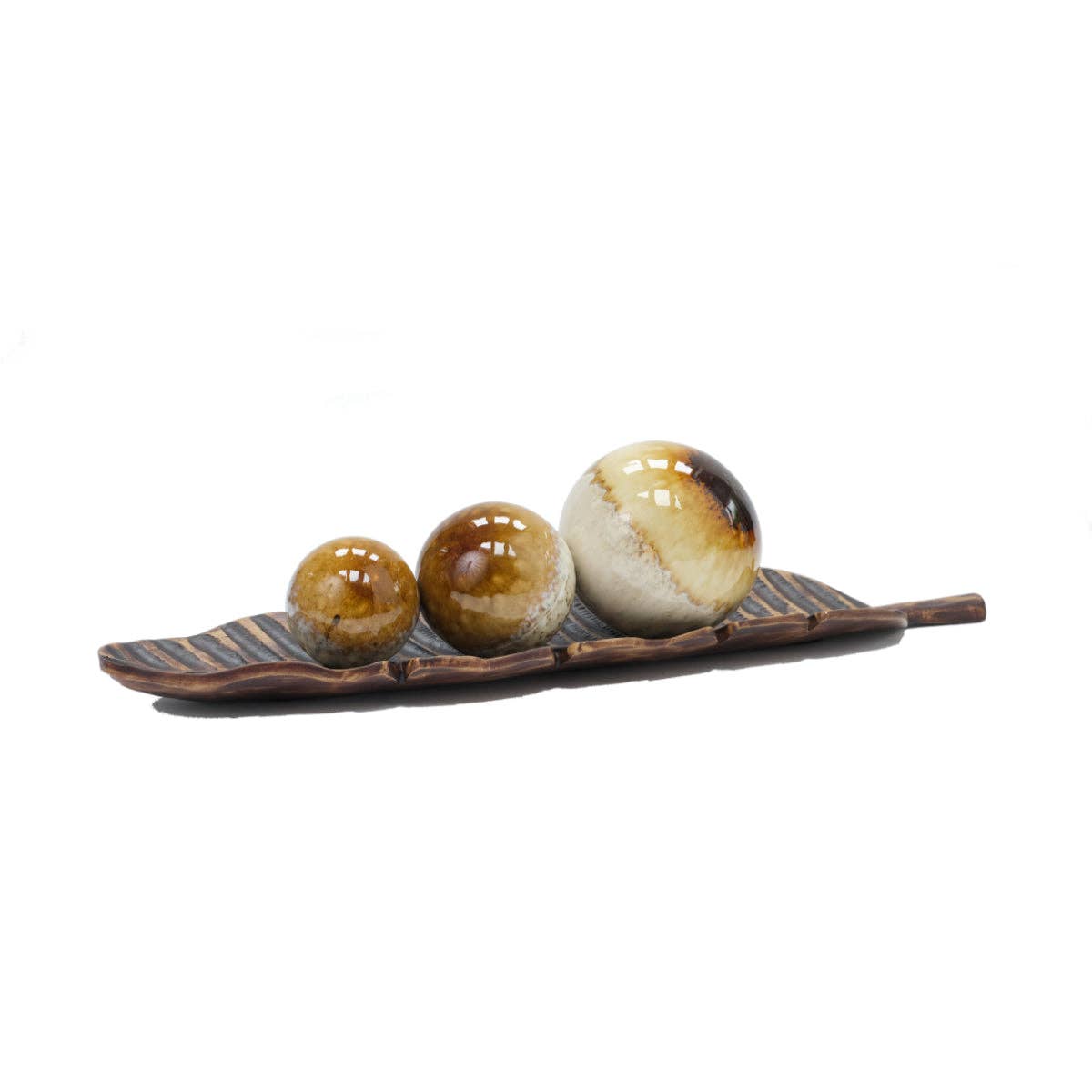 60cm Extra Large Coconut Leaf Decorative Bowl Leaf Shape Long Table Dish