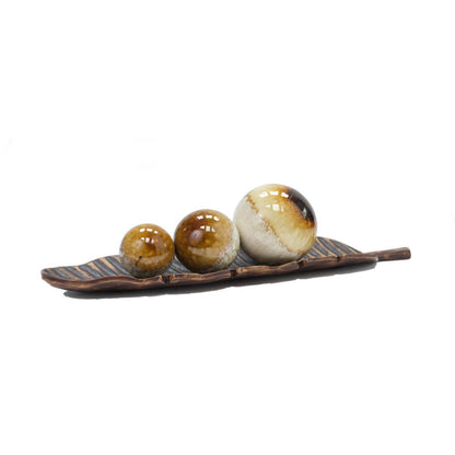 60cm Extra Large Coconut Leaf Decorative Bowl Leaf Shape Long Table Dish