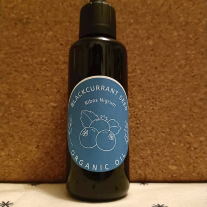 Organic Blackcurrant Seed Oil (Ribes Nigrum) in Miron Glass with Dropper Bottled by Hand Food Grade Cold Pressed Blackcurrant Oil