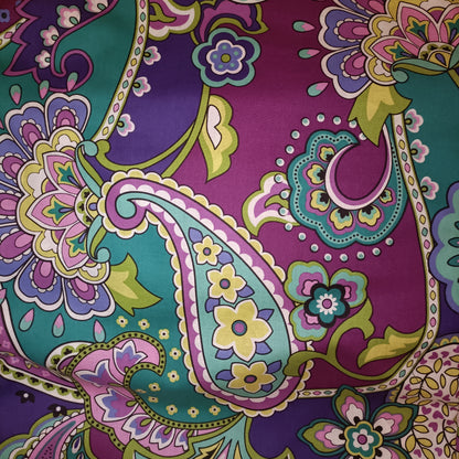 Shades of Purple and Teal Multicoloured Paisley Print Cotton Poplin Fabric 60" Sold per Meter Beautiful Print Paisley Dressmaking Fabric Soft