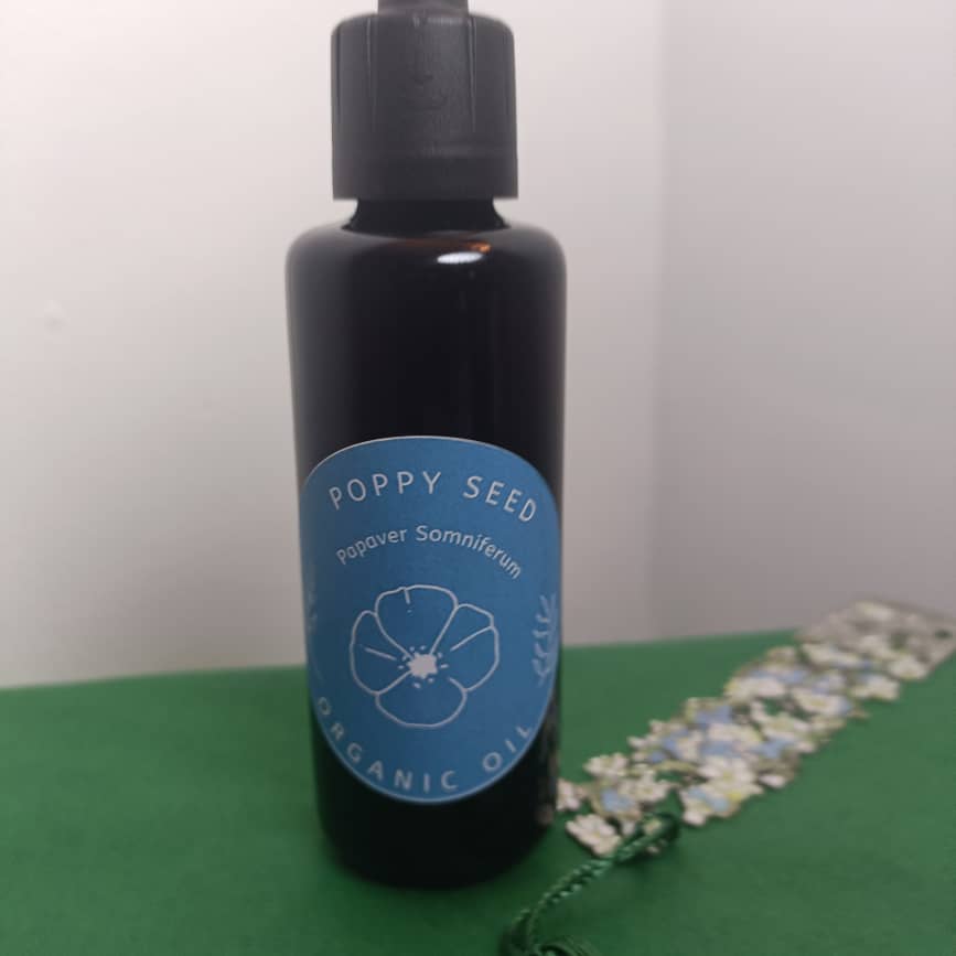 Organic Poppy Seed Oil (Papaver Somniferum) in Miron Glass with Dropper Bottled by Hand Food Grade Cold Pressed Poppy Seed Oil