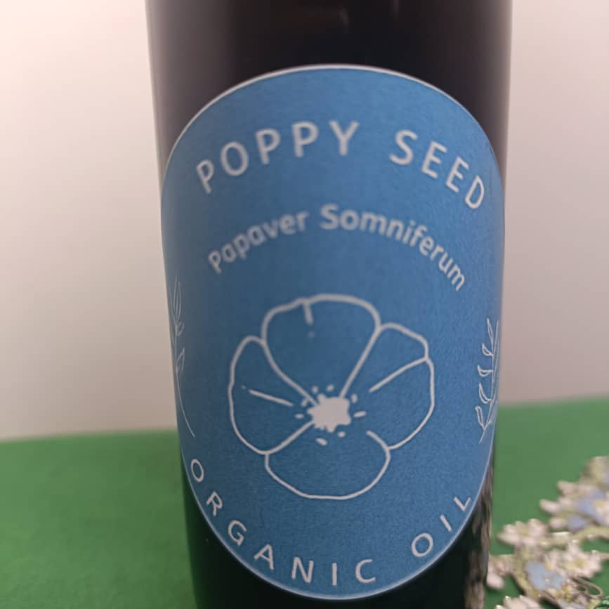 Organic Poppy Seed Oil (Papaver Somniferum) in Miron Glass with Dropper Bottled by Hand Food Grade Cold Pressed Poppy Seed Oil