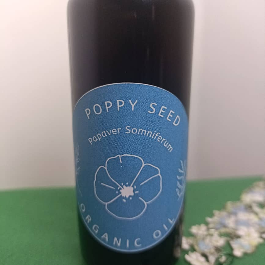 Organic Poppy Seed Oil (Papaver Somniferum) in Miron Glass with Dropper Bottled by Hand Food Grade Cold Pressed Poppy Seed Oil
