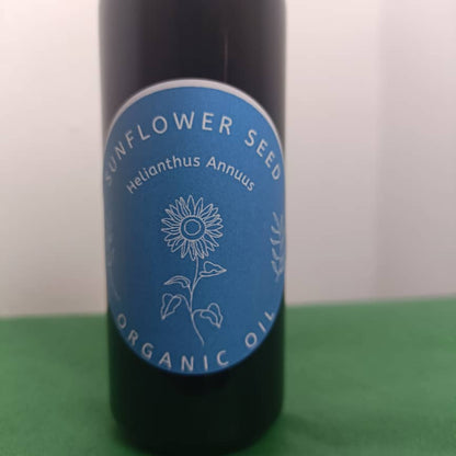 Organic Sunflower Seed Oil (Helianthus Annuus) in Miron Glass with Dropper Bottled by Hand Food Grade Cold Pressed Sunflower Oil