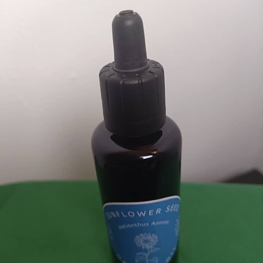 Organic Sunflower Seed Oil (Helianthus Annuus) in Miron Glass with Dropper Bottled by Hand Food Grade Cold Pressed Sunflower Oil