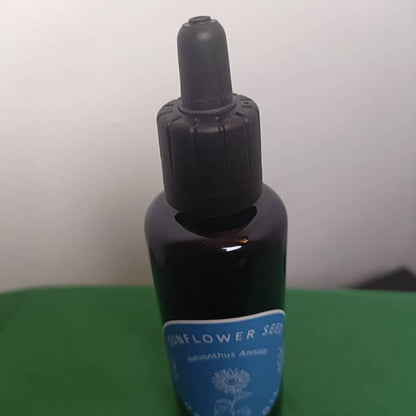 Organic Sunflower Seed Oil (Helianthus Annuus) in Miron Glass with Dropper Bottled by Hand Food Grade Cold Pressed Sunflower Oil