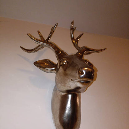 43cm Champagne Stag Head Wall Hanging Stag Bust Antlers Deer Head Wall Mounted