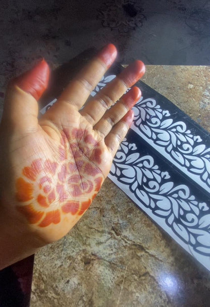 14-piece set Henna Stencils Template Hands and Feet Temporary Henna Tattoo Stencil Set Mehndi Body Art Bridal Henna Floral Designs