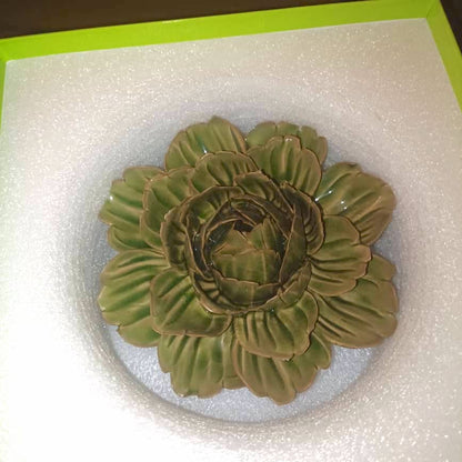 15cm English Garden Ceramic Flower Green Cabbage Vegetable Wall Hanging